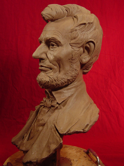 Lincoln Clay Sculpture