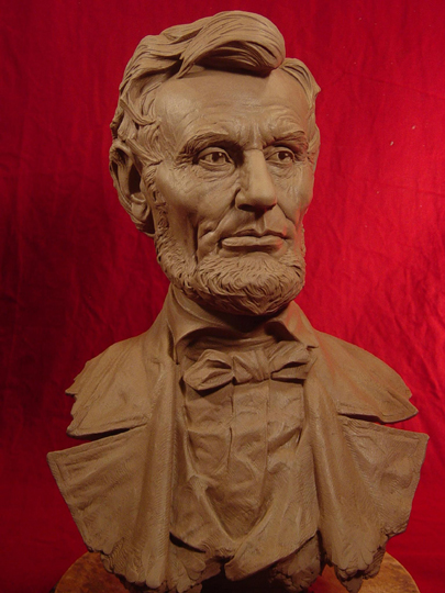 Lincoln Clay Sculpture