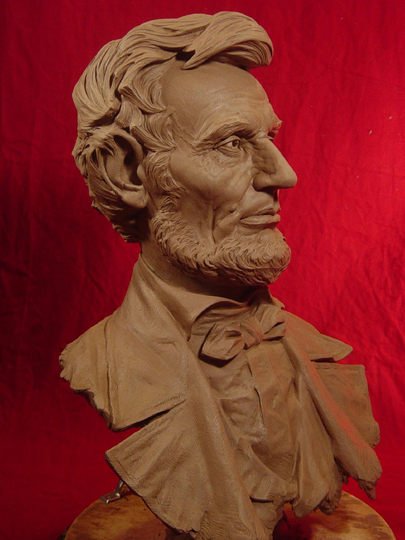 Lincoln Clay Sculpture