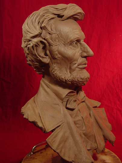 Lincoln Clay Sculpture