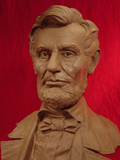 Lincoln Clay Sculpture