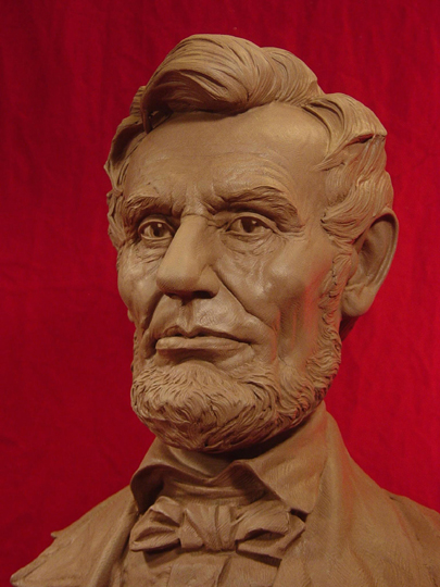 Lincoln Clay Sculpture