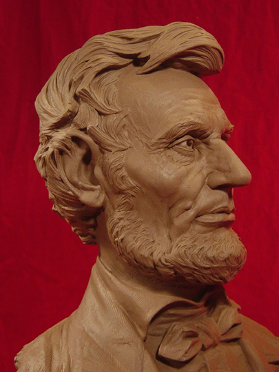 Lincoln Clay Sculpture