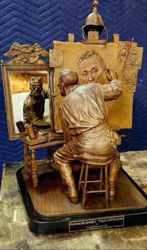 Triple Portrait #NormanRockwell Bronze Maquette by #GregPolutanovich