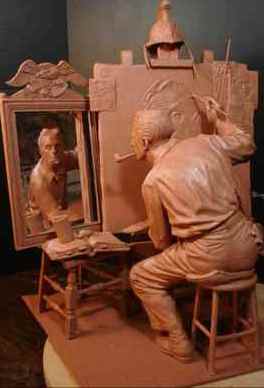 Triple Portrait #NormanRockwell Clay Maquette by #GregPolutanovich