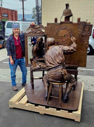 Triple Portrait #NormanRockwell 1:1 Full Size Clay and Foundry Process Pics by #GregPolutanovich